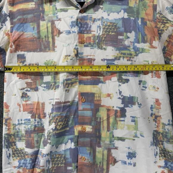 Visconti Men’s Long Sleeve Button Up Shirt Abstract Made In Italy Men Size Small - Picture 7 of 9